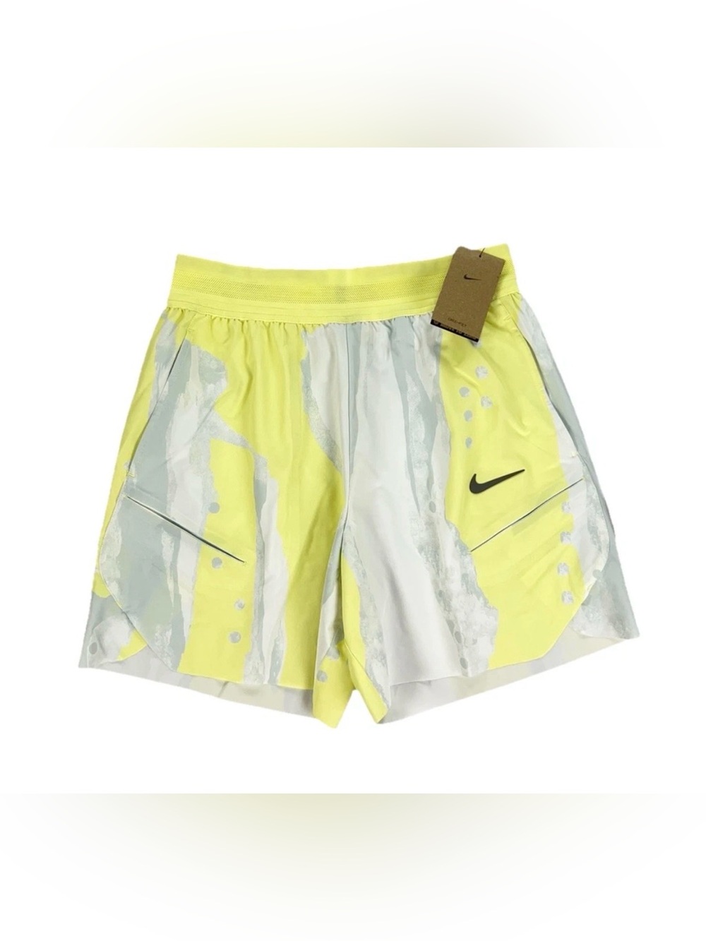 NEW Nike Court Slam Dri-Fit Tennis Shorts 7" Yellow White Mens Size L FZ6905-331